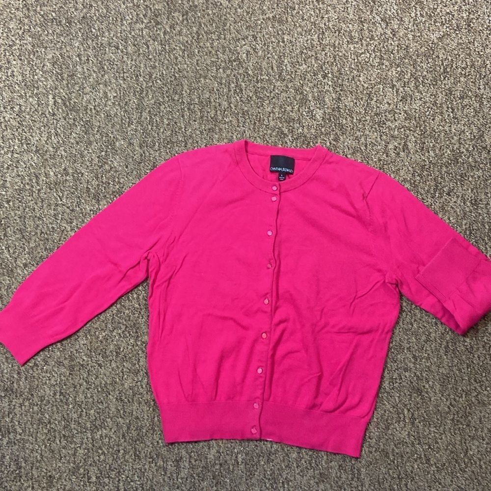 Cynthia Rowley Pink Cardigan Sweater Size L